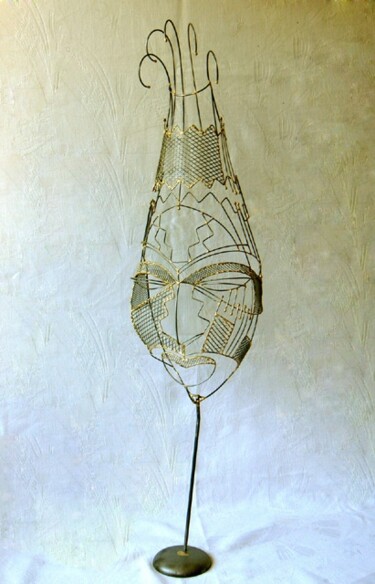 Sculpture intitulée "masque africain 1" par Sarah François, Œuvre d'art originale, Métaux