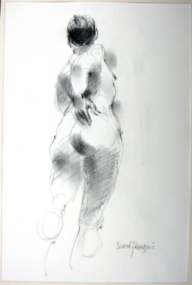 Рисунок под названием "Nu de femme 239" - Sarah François, Подлинное произведение искусства, Пастель
