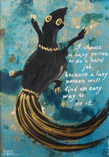 Картина под названием "For Joy Mini IX." - Sarah I. Avni, Подлинное произведение искусства, Масло Установлен на Деревянная п…