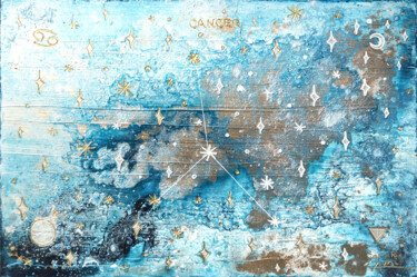 Painting titled "Blue Cancer 1/9" by Sarah I. Avni, Original Artwork, Acrylic Mounted on Wood Stretcher frame