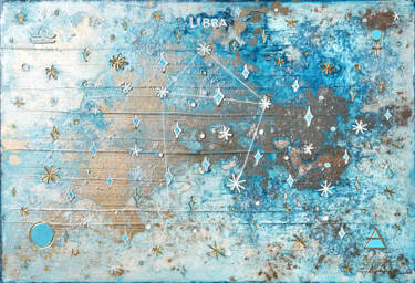 Pintura titulada "Blue Libra 1/9" por Sarah I. Avni, Obra de arte original, Acrílico Montado en Bastidor de camilla de madera