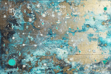 Peinture intitulée "Blue Virgo 1" par Sarah I. Avni, Œuvre d'art originale, Acrylique Monté sur Châssis en bois