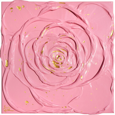 「Little Pink Rose wi…」というタイトルの絵画 Sarah I. Avniによって, オリジナルのアートワーク, アクリル