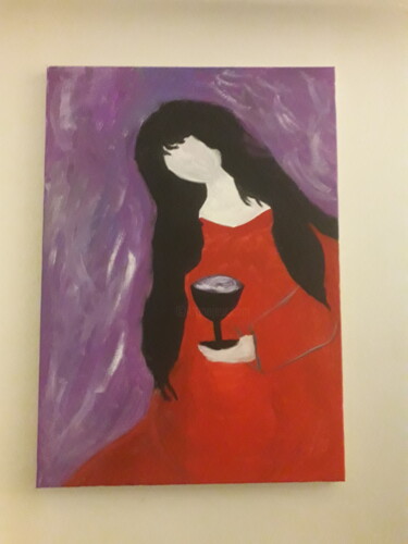 Painting titled "The Queen" by Sarah Khadir, Original Artwork, Gouache