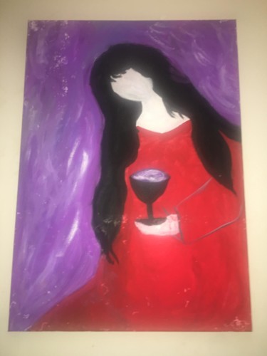 绘画 标题为“Cup of the Queen” 由Sarah Khadir, 原创艺术品, 粉彩