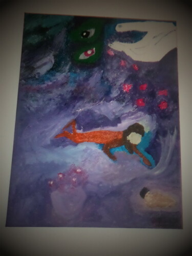 Painting titled "LE MIRACLE ET MARIE" by Sarah Khadir, Original Artwork, Gouache