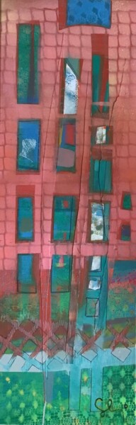 Painting titled "Au delà des murs 2" by Sarah Lanyi, Original Artwork, Acrylic