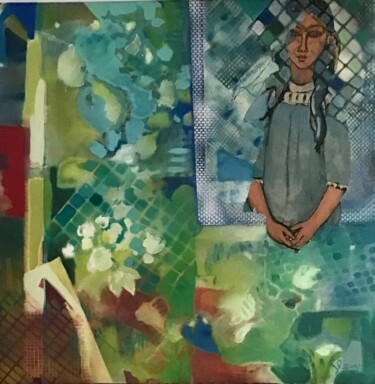 Pittura intitolato "Le jardin revisité" da Sarah Lanyi, Opera d'arte originale, Acrilico Montato su Telaio per barella in le…