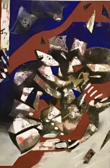 Collages intitulée "Les découpes 3" par Sarah Lanyi, Œuvre d'art originale, Collages