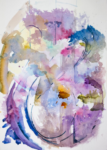 Peinture intitulée "Mindscape #36" par Sarah Shaw, Œuvre d'art originale, Aquarelle Monté sur Carton