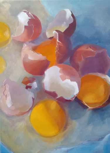 Painting titled "Coquilles ( framed)" by Sarah Spence, Original Artwork, Oil