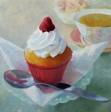 Peinture intitulée "Teatime" par Sarah Spence, Œuvre d'art originale, Huile