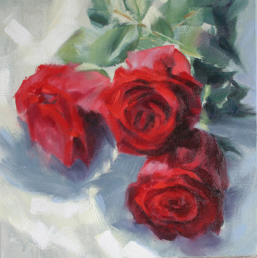 Study in Red Peinture intitulée "Study in Red" par Sarah Spence, Œuvre d'art originale, Huile