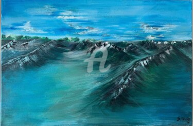 Painting titled "Mer fantastique" by Sarah T, Original Artwork, Acrylic