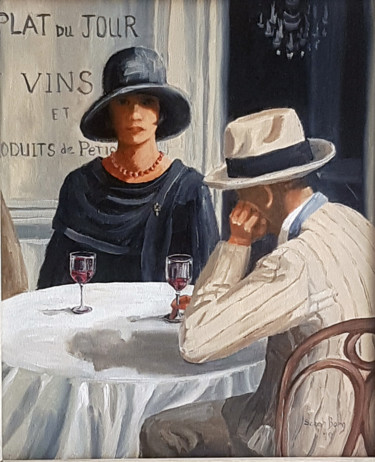 Painting titled "the-conversation.jpg" by Sarah Borg, Original Artwork, Oil