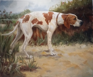 Painting titled "la-chasse.jpg" by Sarah Borg, Original Artwork, Oil