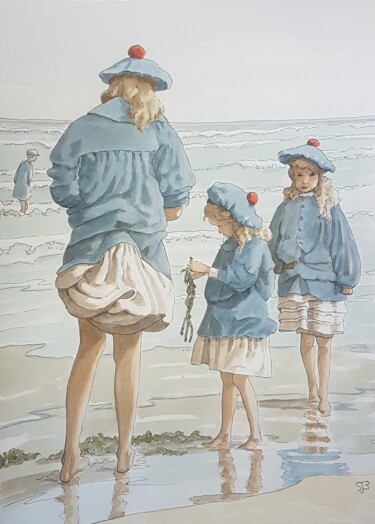 Pintura titulada "Les soeures" por Sarah Borg, Obra de arte original, Acuarela