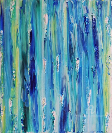 Картина под названием "Serenity" - Sarah Leseigneur, Подлинное произведение искусства, Акрил Установлен на Деревянная рама д…