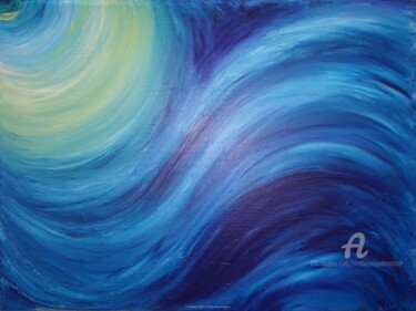 Painting titled "Thalassa" by Sarah Leseigneur, Original Artwork, Acrylic Mounted on Wood Stretcher frame