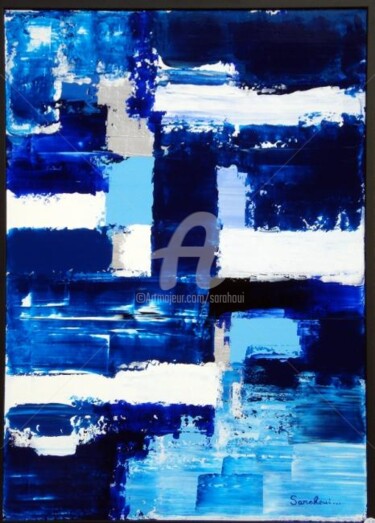 Peinture intitulée "Entre bleus........" par Sarah Paolantonacci (Sarahoui), Œuvre d'art originale, Acrylique