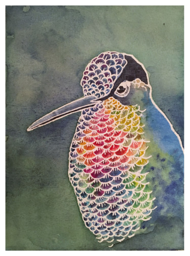Painting titled "oiseau-1.jpg" by Sarah Quarelle, Original Artwork, Watercolor