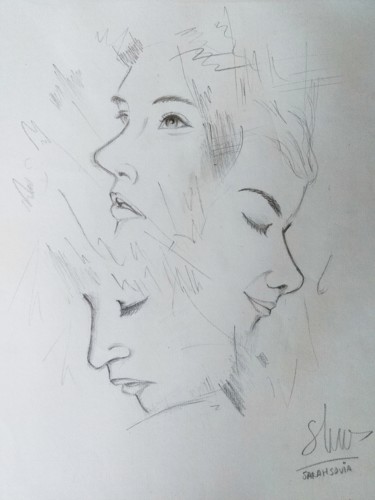 Drawing titled "Human expression" by Sarah Soviany, Original Artwork, Pencil