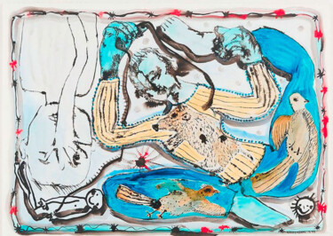 Malarstwo zatytułowany „"Vanité"” autorstwa Saraï Delfendahl, Oryginalna praca, Akryl Zamontowany na Karton