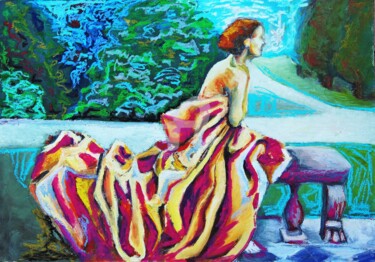 Painting titled "Émotions au coucher…" by Sara Raquel Sarangello, Original Artwork, Oil