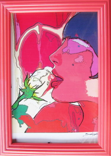 Painting titled "LA ROSA" by Sara Raquel Sarangello, Original Artwork, Ink