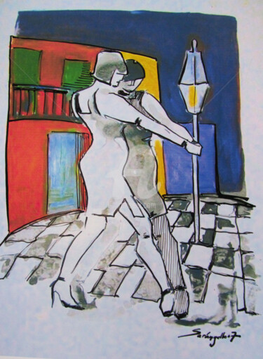 Ζωγραφική με τίτλο "DANCE" από Sara Raquel Sarangello, Αυθεντικά έργα τέχνης, Μελάνι