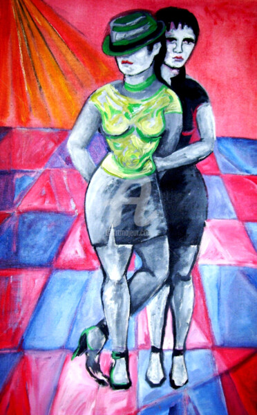 Schilderij getiteld "Dancers" door Sara Raquel Sarangello, Origineel Kunstwerk, Olie