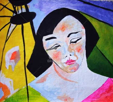Malerei mit dem Titel "WOMAN orient" von Sara Raquel Sarangello, Original-Kunstwerk, Öl