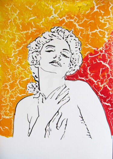 Pittura intitolato "marilyn monroe pop…" da Sara Raquel Sarangello, Opera d'arte originale, Olio