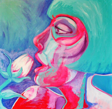 Pintura titulada "LA ROSA erotic art" por Sara Raquel Sarangello, Obra de arte original, Acrílico