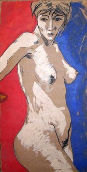 Pintura titulada "France pleure ." por Sara Raquel Sarangello, Obra de arte original, Acrílico