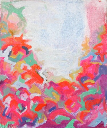 Painting titled "Abstractions flowers" by Sara Raquel Sarangello, Original Artwork, Acrylic