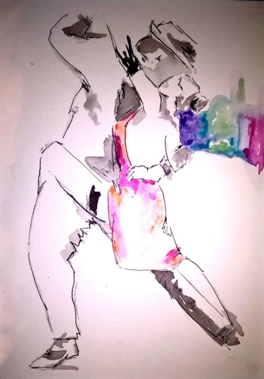 Malerei mit dem Titel "Tango" von Sara Raquel Sarangello, Original-Kunstwerk, Tinte