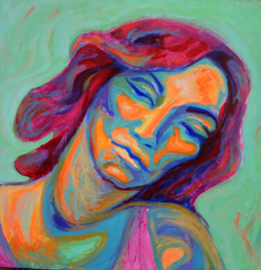 Peinture intitulée "Mélancolie. Femme." par Sara Raquel Sarangello, Œuvre d'art originale, Acrylique