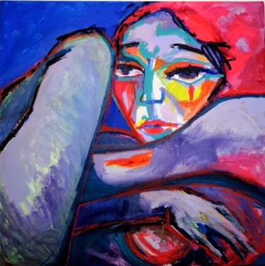 Malerei mit dem Titel "Quarantaine bleue" von Sara Raquel Sarangello, Original-Kunstwerk, Acryl