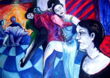 Pittura intitolato "Tango art" da Sara Raquel Sarangello, Opera d'arte originale, Olio