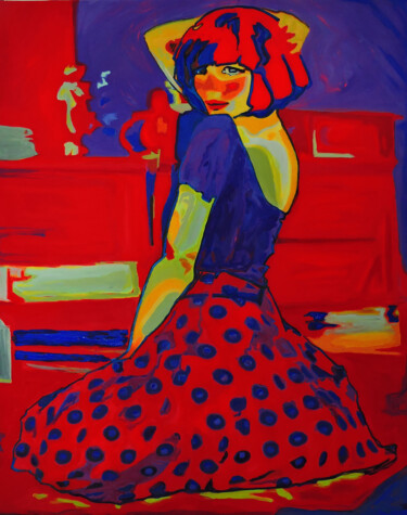 Картина под названием "Femme. Portrait of…" - Sara Raquel Sarangello, Подлинное произведение искусства, Масло