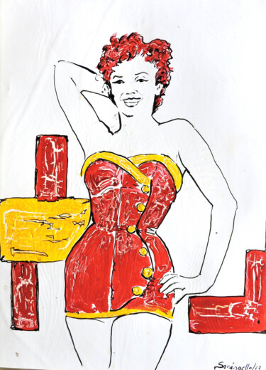 Ζωγραφική με τίτλο "Femme. Portrait of…" από Sara Raquel Sarangello, Αυθεντικά έργα τέχνης, Λάδι