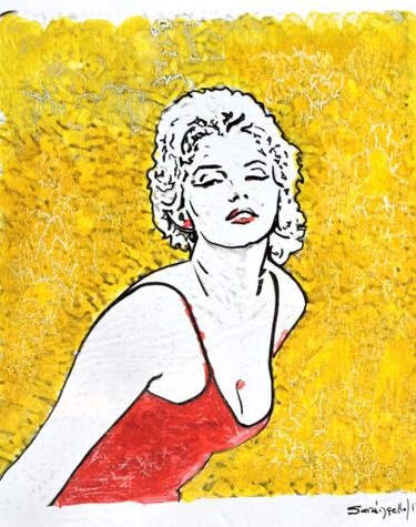 Pittura intitolato "Marilyn love" da Sara Raquel Sarangello, Opera d'arte originale, Olio