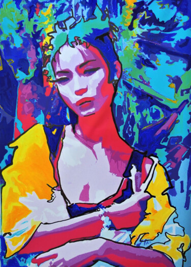Painting titled "Woman fashion" by Sara Raquel Sarangello, Original Artwork, Acrylic