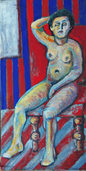 Картина под названием "Asseyez-vous femme.…" - Sara Raquel Sarangello, Подлинное произведение искусства, Масло