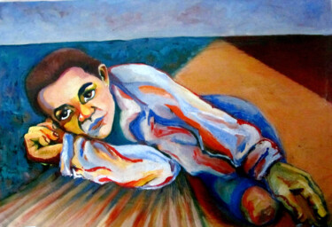 Painting titled "Child on the way." by Sara Raquel Sarangello, Original Artwork, Oil