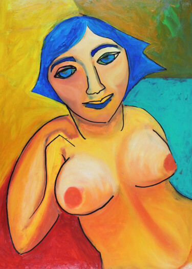 Ζωγραφική με τίτλο "Nude portrait" από Sara Raquel Sarangello, Αυθεντικά έργα τέχνης, Λάδι