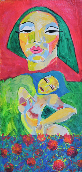 Schilderij getiteld "Renaître de ses cen…" door Sara Raquel Sarangello, Origineel Kunstwerk, Olie