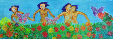 Peinture intitulée "Flowers, spring and…" par Sara Raquel Sarangello, Œuvre d'art originale, Huile