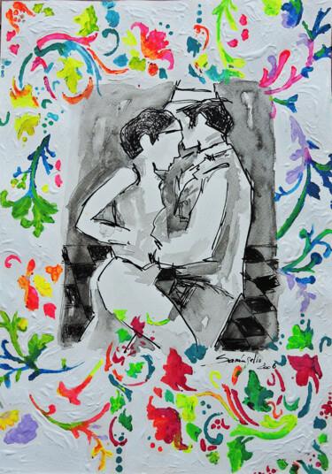 Painting titled "Dancers music tango" by Sara Raquel Sarangello, Original Artwork, Acrylic